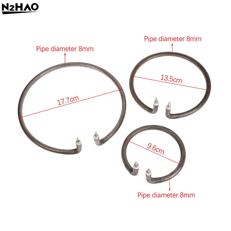 Iron 8mm 220V Round Electric Wok Heating Pot Tube With Iron Anti-rust Heater Accessories Pipe 500/800W Circle Accept Dry Burning