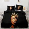 3D Print Tupac Shakur Rapper 2Pac Comfortable Duvet Quilt Cover Pillowcase Bedding Set Children Bedroom Decoration Home Textile