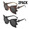 2PACK Unique Bat Shaped Sunglasses for Women Vintage Funny 90s Eyewear Fashion Novelty Goth Eyewear for Halloween Costume Party