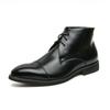 Stivali da Uomo Stringati Stivaletti alla Caviglia Punta Classica Appuntita Pelle Eleganti Stivali Alti Solidi Business Stivale Fatto a Mano Suola Rossa Scarpe da Uomo