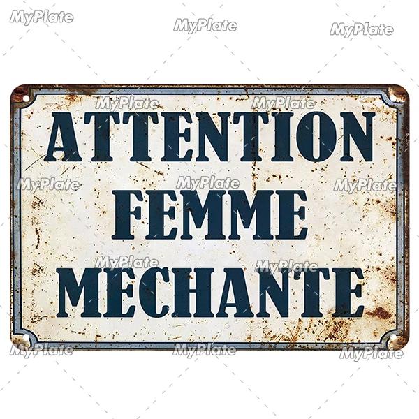 [MaPalte] Vintage French Warning Sign Metal Sign Tin Sign Decoration Plaque Home Wall Door Decor Bar Sign Home Plate Poster