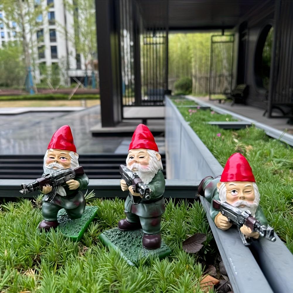 3 Pieces of Dwarf Tree Face Decoration Outdoor Courtyard, Dwarf Statue, Outdoor Fairy Garden Resin Crafts, Flower Pot Landscape