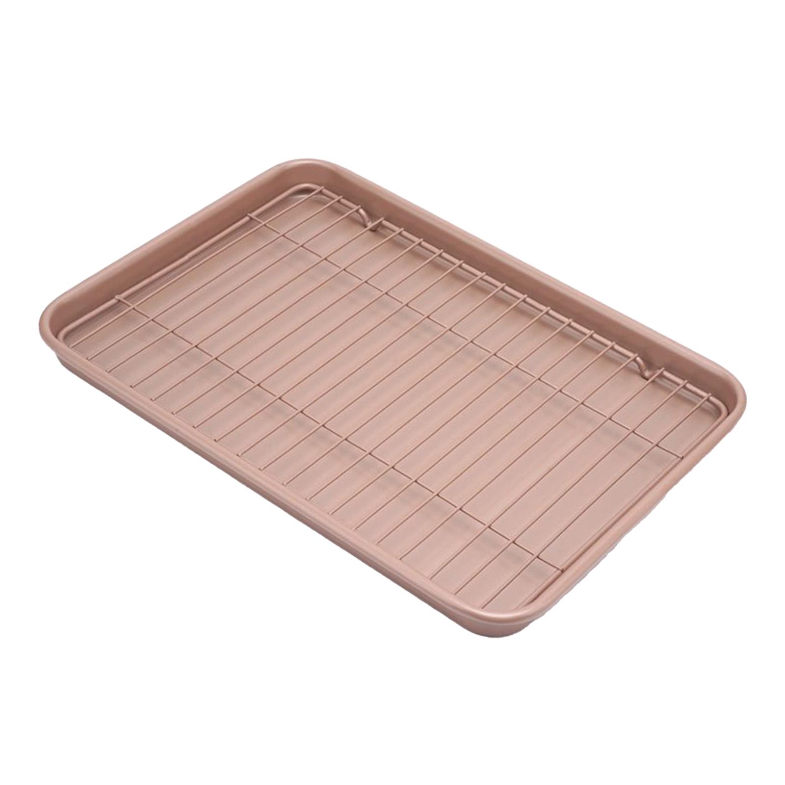 

Baking Sheet with Rack Set for Cookies Meats Reusable Thick Gauge Baking Pan 34.5cmx25cmx2.5cm