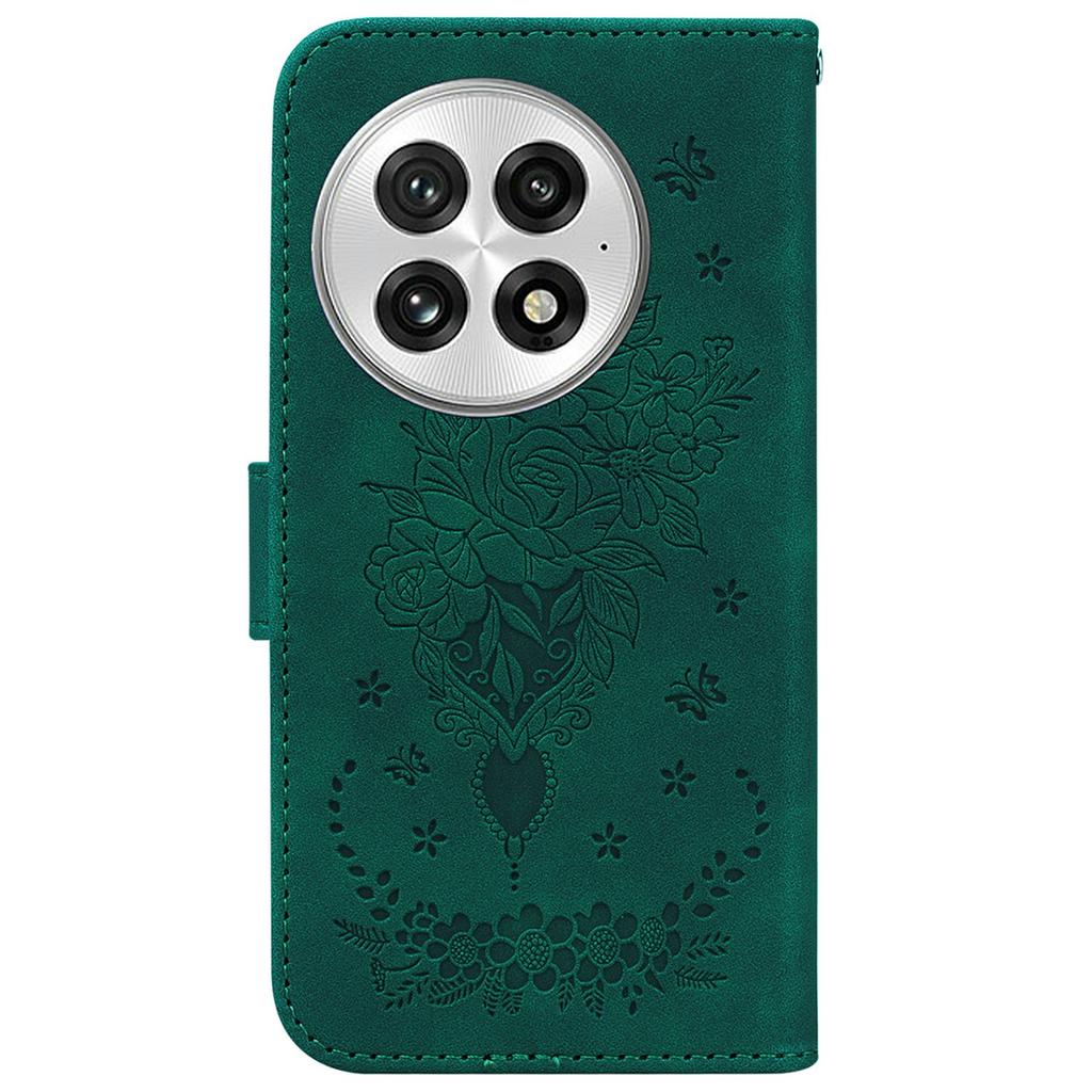 For OnePlus 13 Case PU Leather Wallet Phone Cover Butterfly Flower Imprint