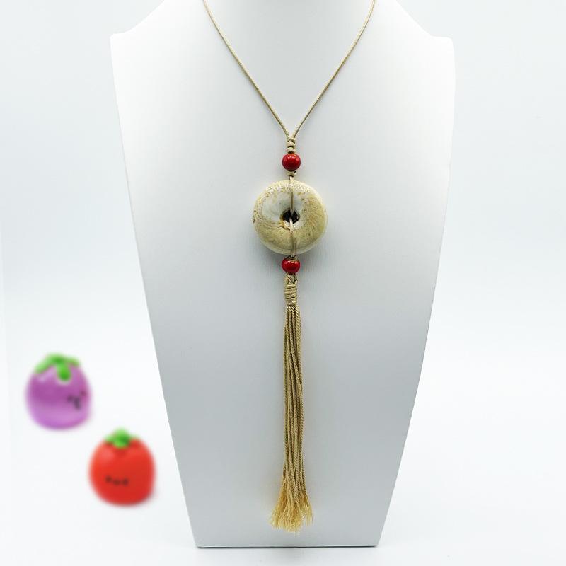 Accessories, Jewelry, Woven Beaded Sweater Chain, Ceramic Necklace, Female Niche Feeling Does Not Fade
