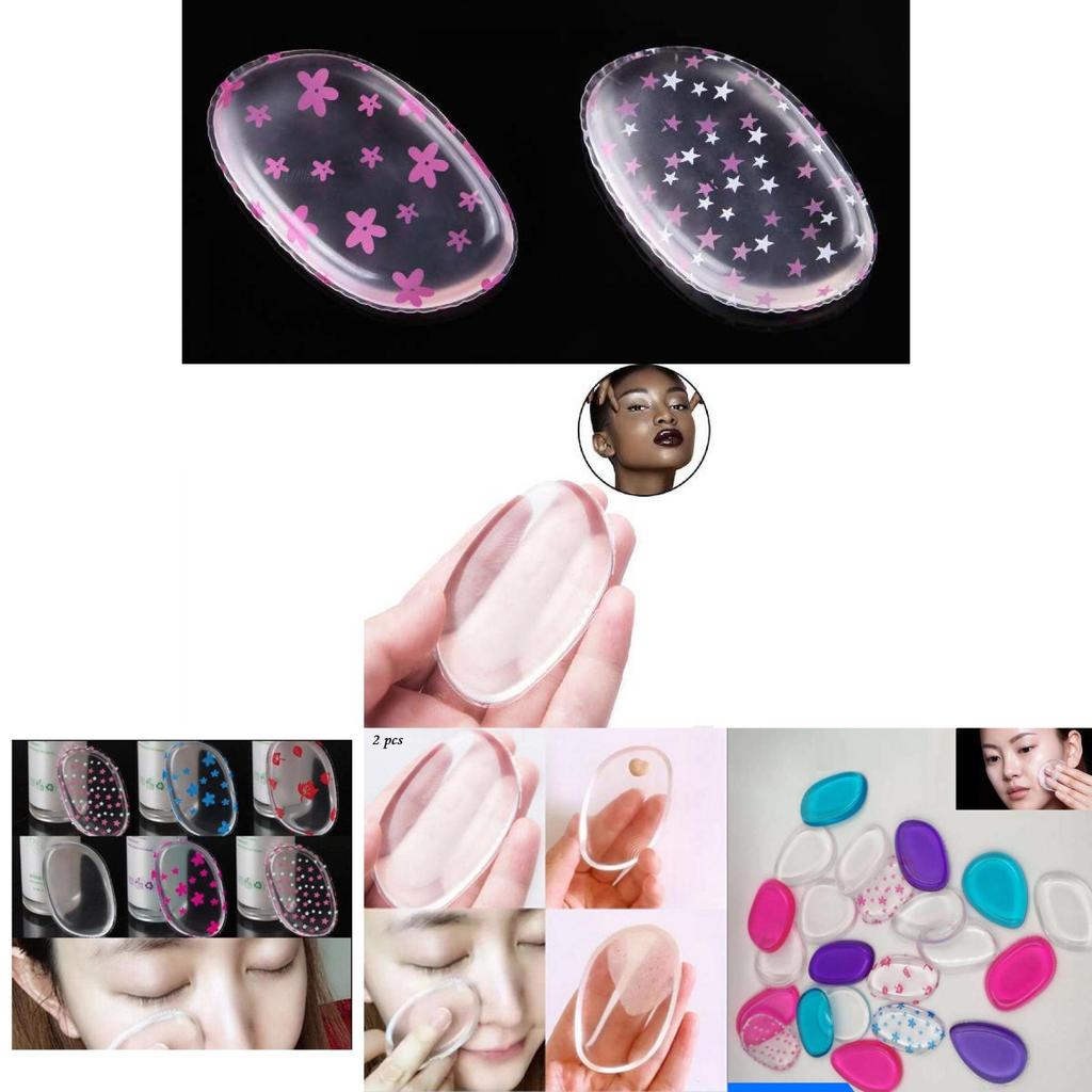 Transparent Silicone Leaf Shaped Makeup Puff Dry Wet Dual-use 6.3*4cm