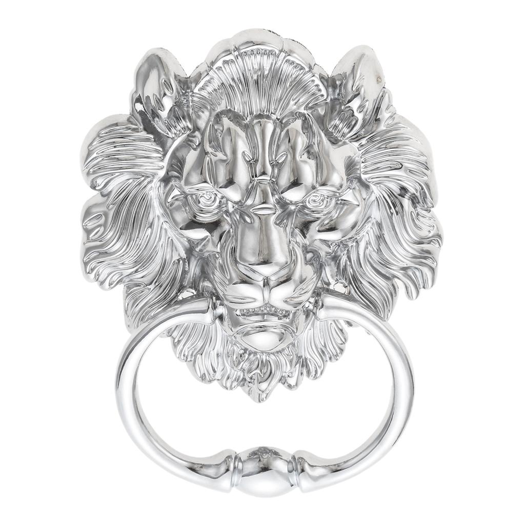 DRELD 155mm Big Lion Head Drop Ring Furniture Handle Bright Chrome Wood Chair Sofa Door Pull Handle Knob Retro Style Silver Gold