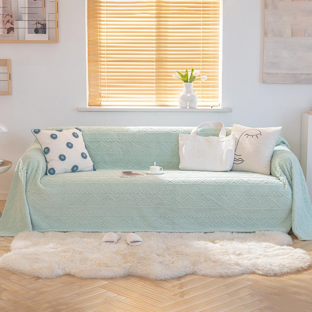 Осень и Зима Плюшевый Трехмерный Жаккардовый Шу Хлопковый Бархат Диванное Полотенце — фото 4