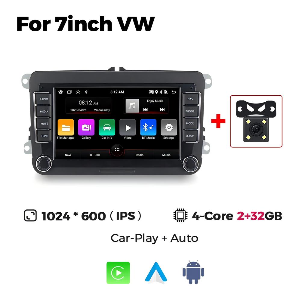 Android Car Radio for Volkswagen Golf 5 6 Polo Passat B6 B7 CC Skoda Jetta Universal Multimedia Wireless for Carplay Auto Screen