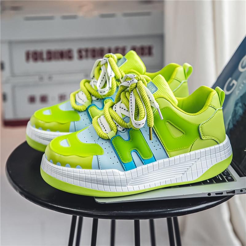 

Новая модная платформа 2025 года, туфли-хлебцы, универсальная цветовая гамма, повседневная спортивная мужская обувь на платформе, увеличивающая рост 39