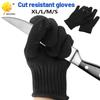 Black Grade 5A Cut-Resistant Steel Wire Gloves: Wear-Resistant, Multi-Purpose Labor Protection.
