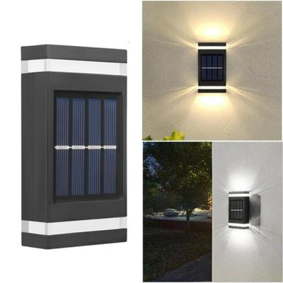 Solar-Wandleuchte für den Außenbereich, wasserdicht, solarbetrieben, beleuchtet nach oben und unten, beleuchtet Haus, Garten, Hof, Dekoration, Außenlicht