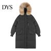 Versatile Cotton Coat Winter Women Jacket with Furry Hood Long Sleeves Pockets Heat Parka Retention Knee Length Zip-up Padded Solid Color Windproof