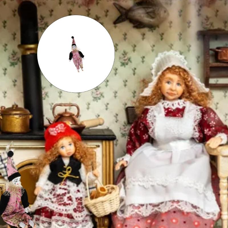 Handbemalte Keramik Clownpuppen Figur Nostalgische Heimdekoration Halloween Weihnachtsgeschenk Sammlerstück Schreibtischdekorationen
