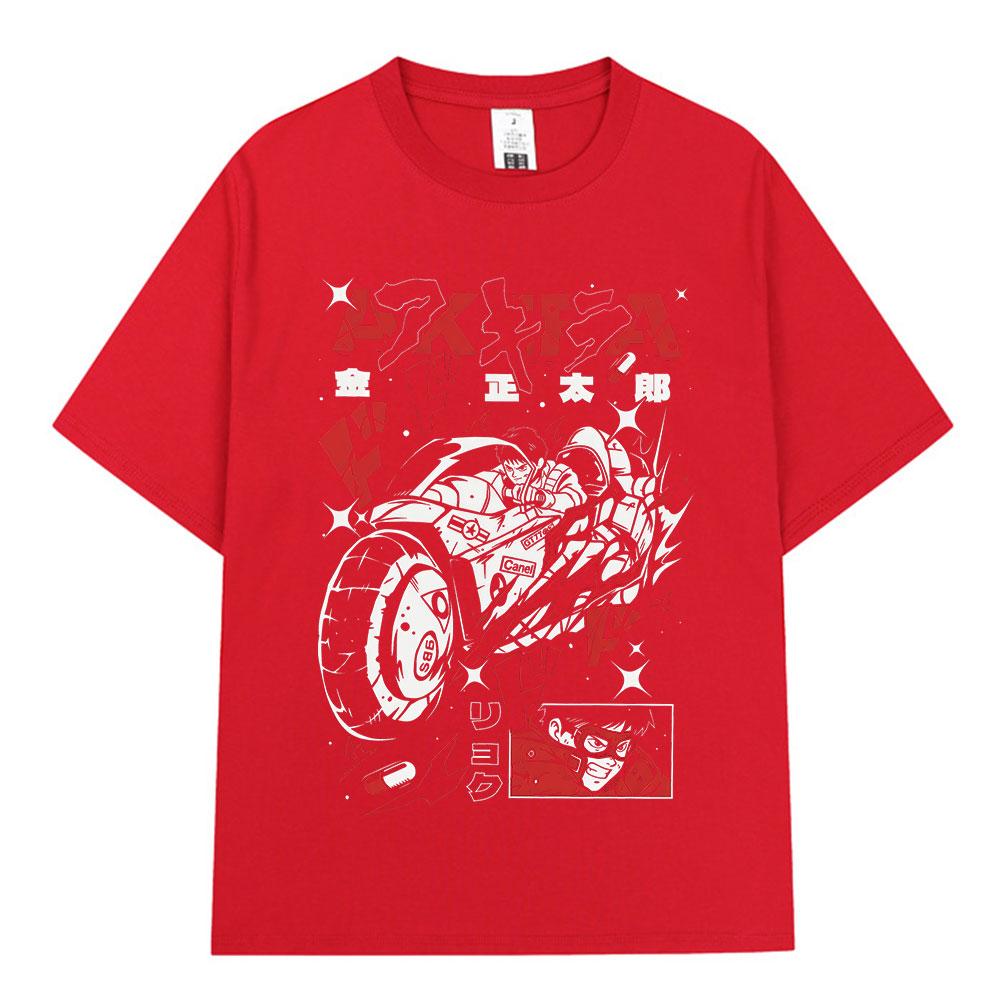 

Anime Akira T Shirts 90s Japanese Unisexga Movie Shotaro Kaneda T-shirt Unisex s Women Clothing Fashion 100% Cotton Casual T-shirts S