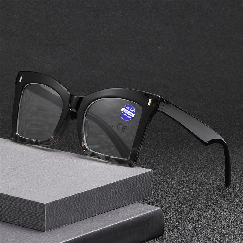 Large Rim Anti Blue Light Presbyopia Glasses Transparent Lenses Reading Glasses for Middle Aged Old People