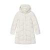 Lifestyle White Mid-Length Warm Solid Color Hooded Long Sleeve Down Jacket Women Outerwear Fog-Lotus-White F11W443903FIV