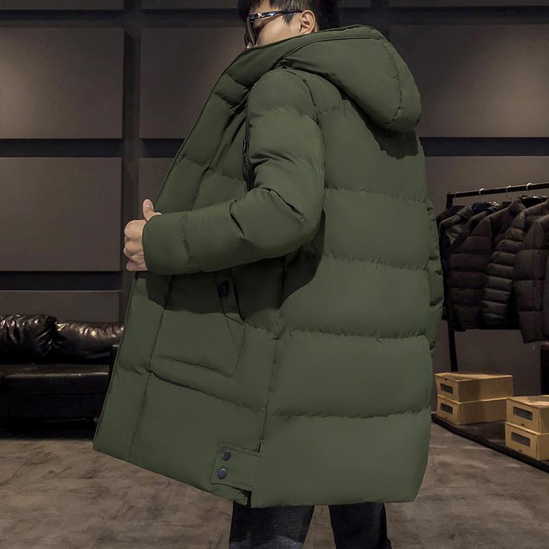 Large Size Cotton Coat Men 'S Thickened Cotton Jacket Mid -Length Cotton Coat Winter Thick Cotton Coat