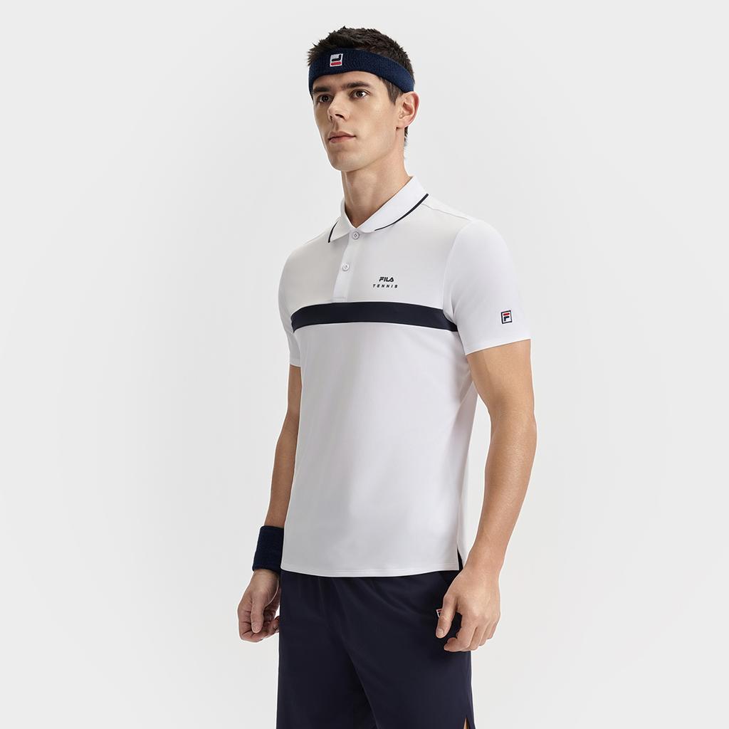 New FILA Athletics Tennis Polo Shirt Men's Jade White WT A11M523110F-WT
