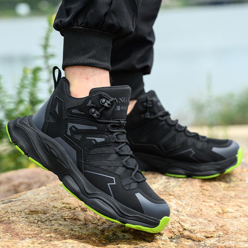 Høye vernesko herre stålhette arbeidssko herre dame arbeidssikkerhetsstøvler anti-knus sikker uknuselig arbeidsstøvel pustende