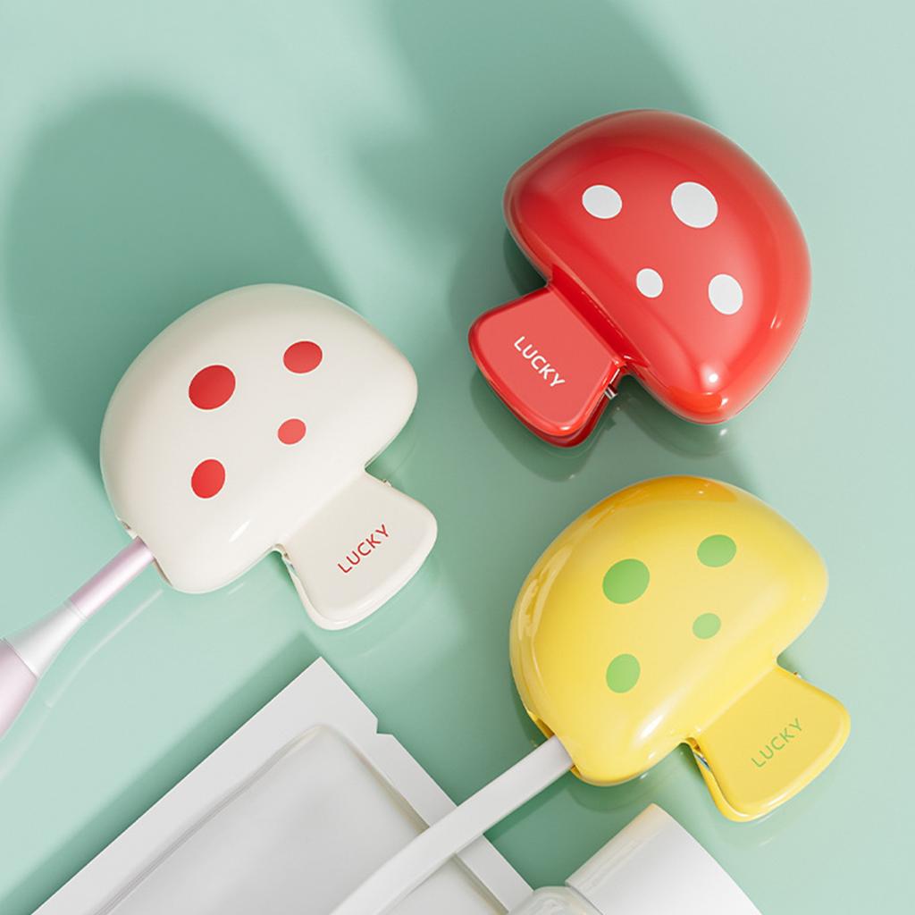 Cartoon Mushroom Toothbrush Head Cover Toothbrush Protector Cap Brush Protective Case Portable Plastic Clip for Home Travel Use