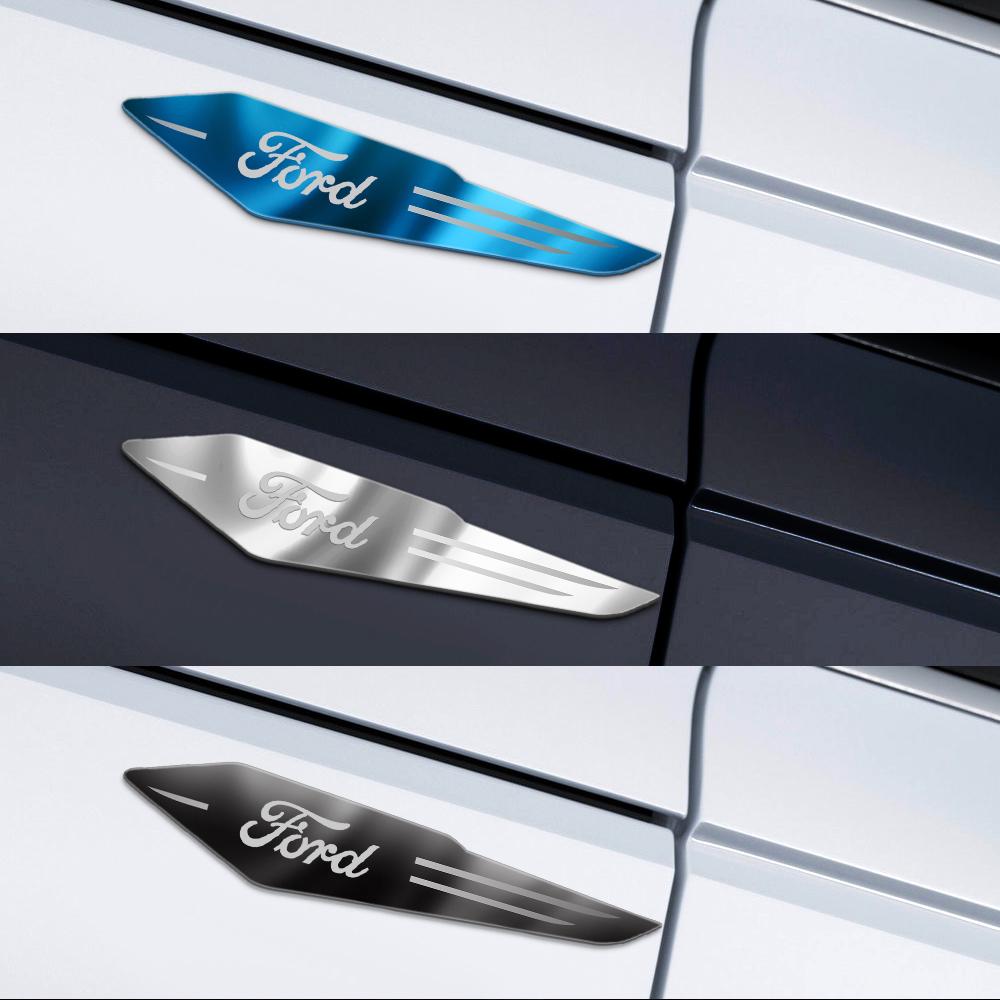 2Pcs Car Styling Side Wing Fender Decoration Stickers Center Cover For Ford Focus Mondeo Fiesta Fusion Kuga Ranger Kuga Mustang