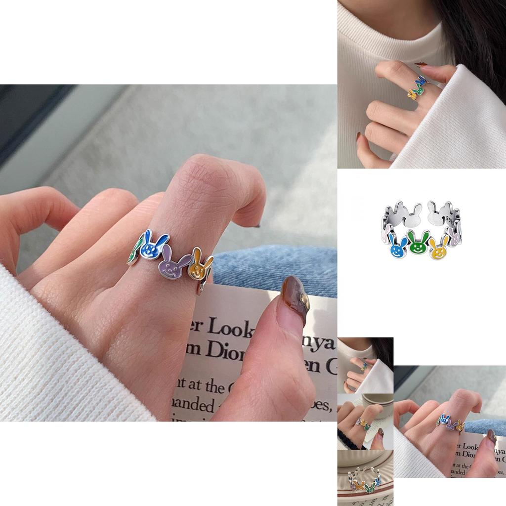 Trendy Colorful Rabbit Inspired Ring For Women Adjustable Design Perfect For 2023