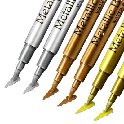 1 szt. Wodoodporne Permanentne Markery Farbowe Złoty Srebrny Do Rysowania Studenci Artykuły Szkolne Biurowe Markery DIY Pióro do Rękodzieła