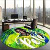 Pele (1) Round Office Rug Decorative Floor Rug for Office Bedroom Living Room and Home Space