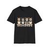 Dog Pack Vintage Watercolor Illustrated Black Tee Cool Graphic T-Shirt