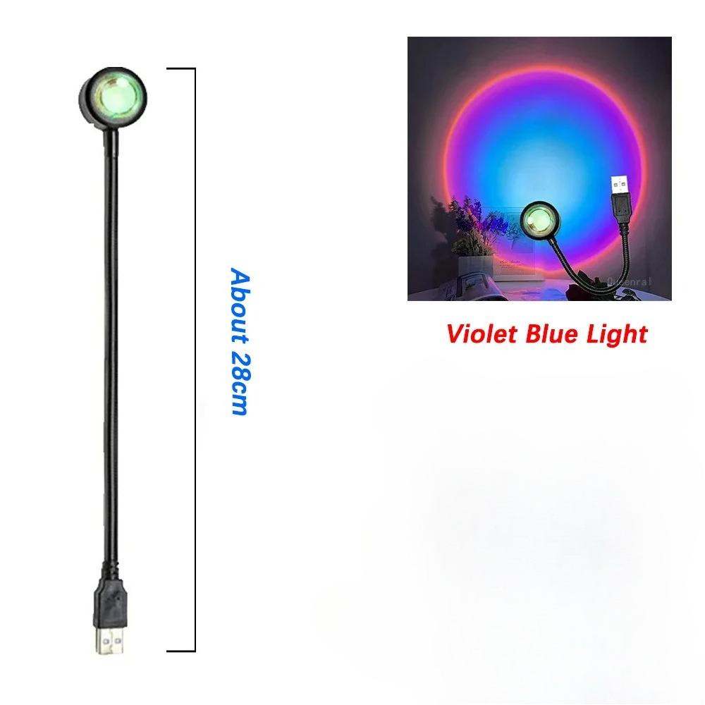

USB Romantic Night Light Projector Sunset Lamp Neon Atmosphere Decor for Home Bedroom Photography фіолетовий