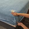 Truly Velvet Fitted Sheet Queen Luxury Super Soft Cozy Comfy Fleece Bottom with 12" Deep Pocket,Suitable for Fall Winter and Spring, No Pillowcases