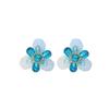 2026 Floral Earrings Women Handwoven Multi-Layer Petal Design With Full Rhinestone Accents Sterling Post
