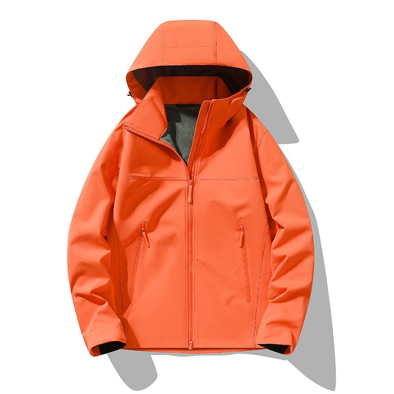 Unisex Spring Breathable Windproof Waterproof Jacket Removable Hood Stand Collar Thin Lightweight Hard Shell Outdoor Climbing Coat