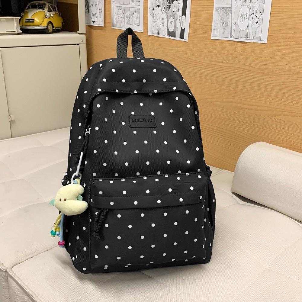 Large Capacity Polka Dot Backpack Dual-Shoulder School Bags Travel Backpack  Students