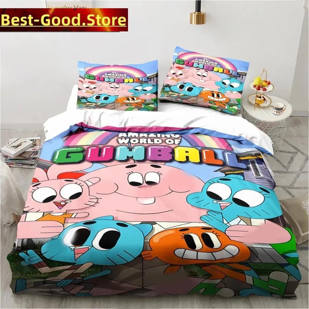 Carton The Amazing World Beding Set Gumbal Young Boys Young Girls Twin Quen King-Sized Dimensionsd Dimensions Soft Duvet Cover Pilowcase Bed boys