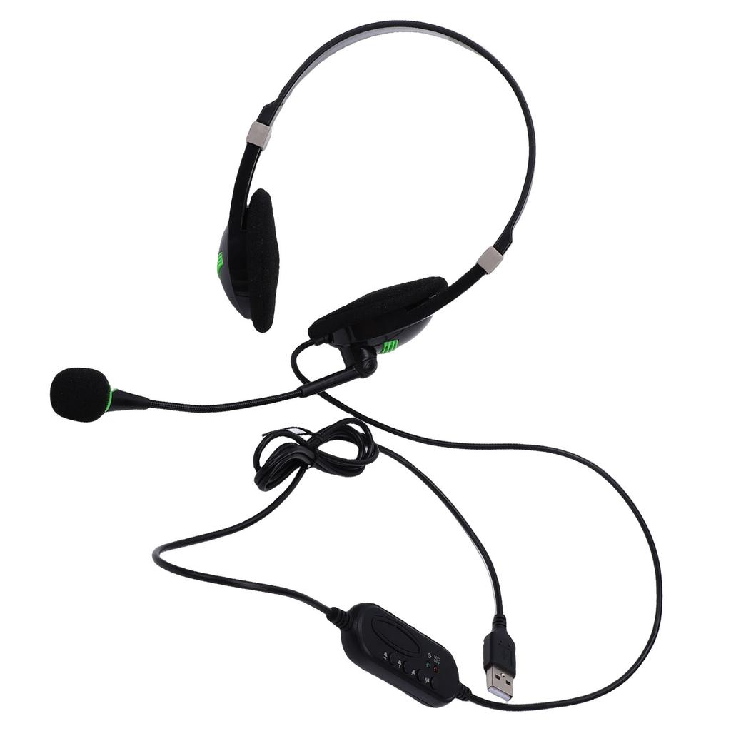 USB Headset with Microphone Noise Canceling In Line Control HD Stereo Wired Phone Headset for PC Computer Laptop Call