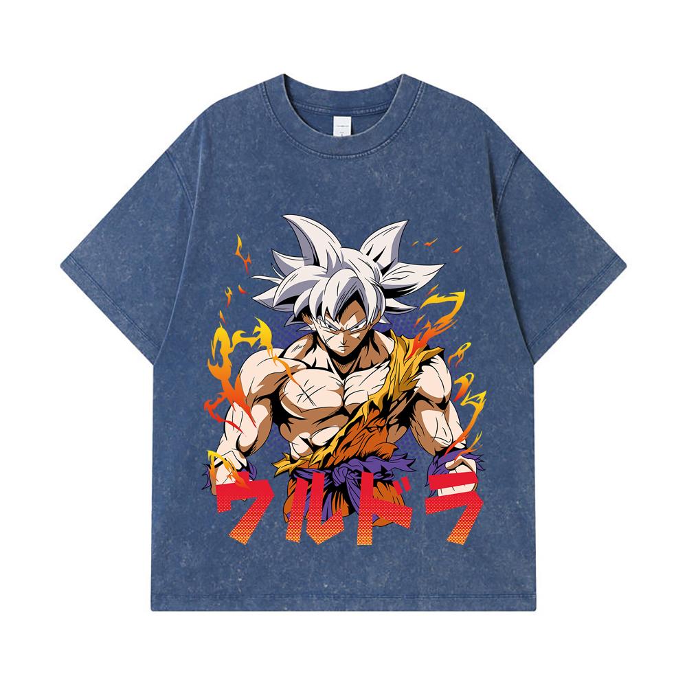 275 GSM Gewaschene T-Shirts 100% Baumwolle Dragon Ball V11 Goku Ultra Print Unisex Schweres Baumwoll-T-Shirt
