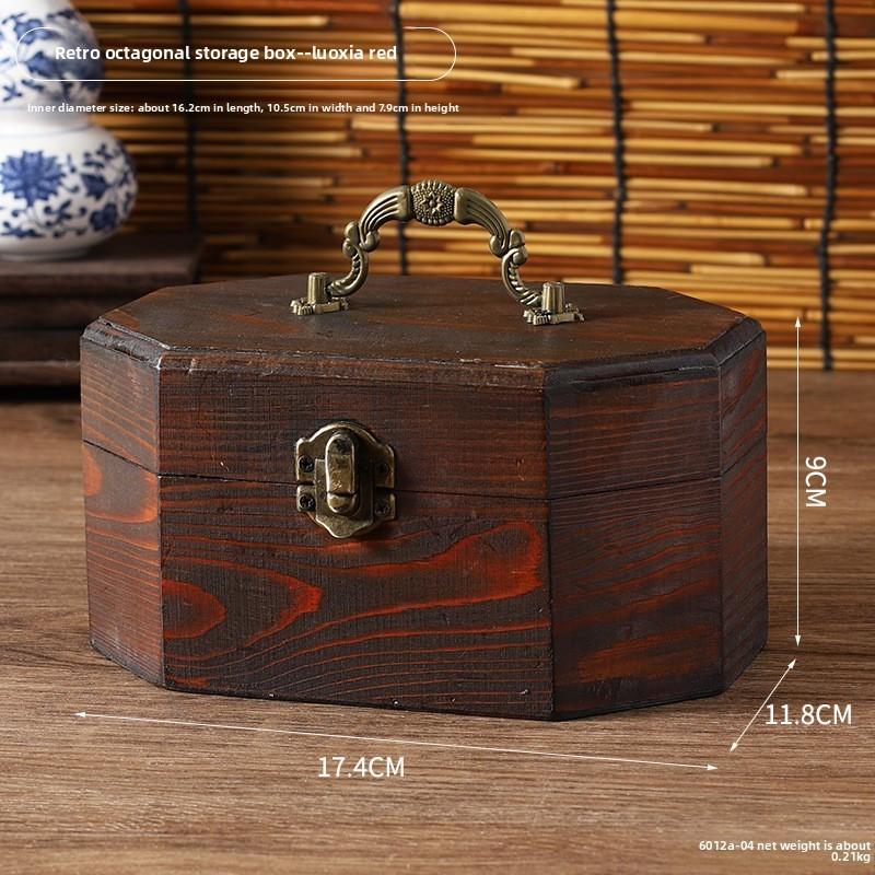 New Chinese Style Vintage Wooden Storage Box For Jewelry Tea Snacks Gift Idea