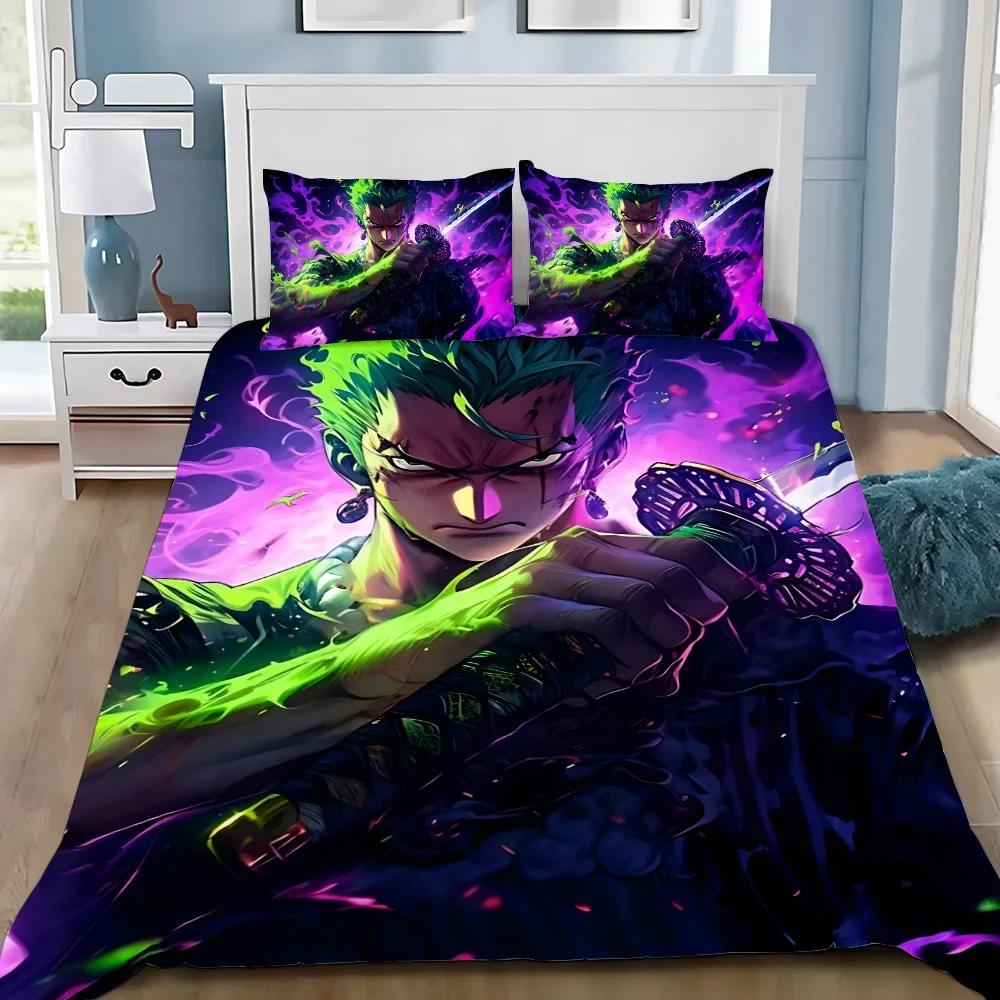 Anime Duvet Cover Pillowcase O-Ones Pieces Bedding Set Luffys Adult Boy Girl Bedroom Decoration Children Gift Single Double Size
