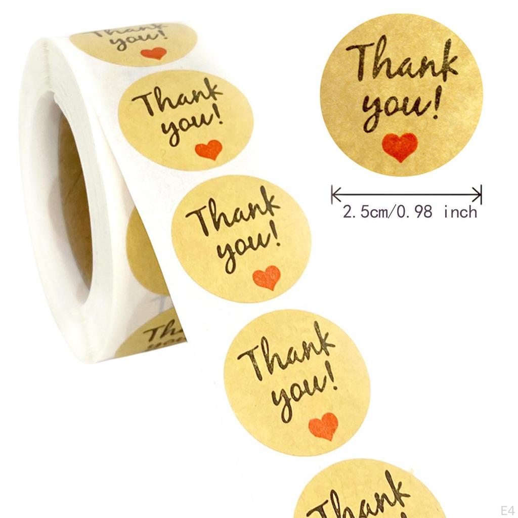 500 Pieces Thank You Stickers Envelope Seals Tags for Small Business Birthday