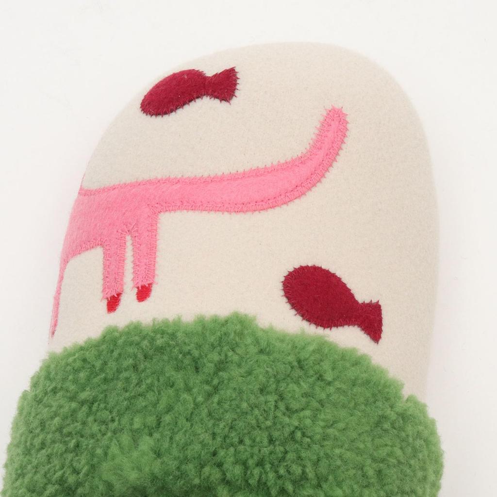 ATSUKO MATANO Eyelash Cat Charles Size M Cute and Stylish Cat Room Slippers, [Atsuko Matano, Slippers, Shoes] (Ivory)