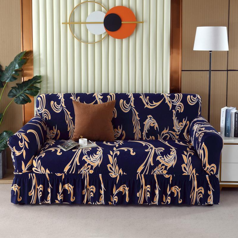 Skirt Sofa Cover Anti-Cat Scratch Swastika Elastic Cover Integrated All-Inclusive Sofa Cushion Cover Universal In All Seasons