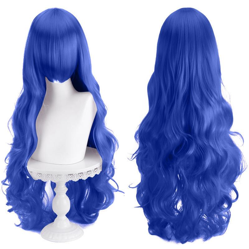 European American Universal Cos Wig Long Curly Hair 80cm Color Big Wave Full Head Cover