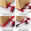 300KG Heavy Duty Furniture Lifter Transport Mover Lifter Slides Wheel Easy Furniture Mover Tool Set Wheel Roller Bar Hand Tools