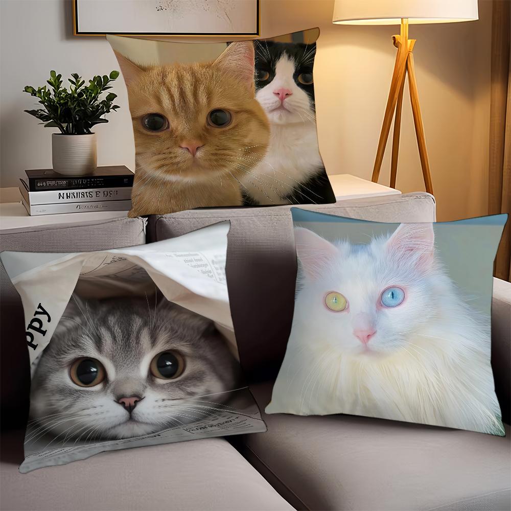 Cute Animal Cat Pillow Case Office Cushions Suitable For Sofa Car Bedroom Decorative Cushion Cover