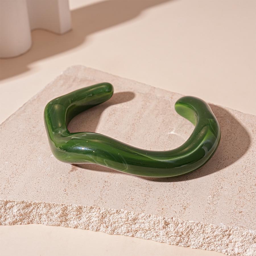 Europäischer & Amerikanischer Acryl Verwischter Geometrischer Kreis Offener Armreif - Vintage, High-End Schmuck für Frauen