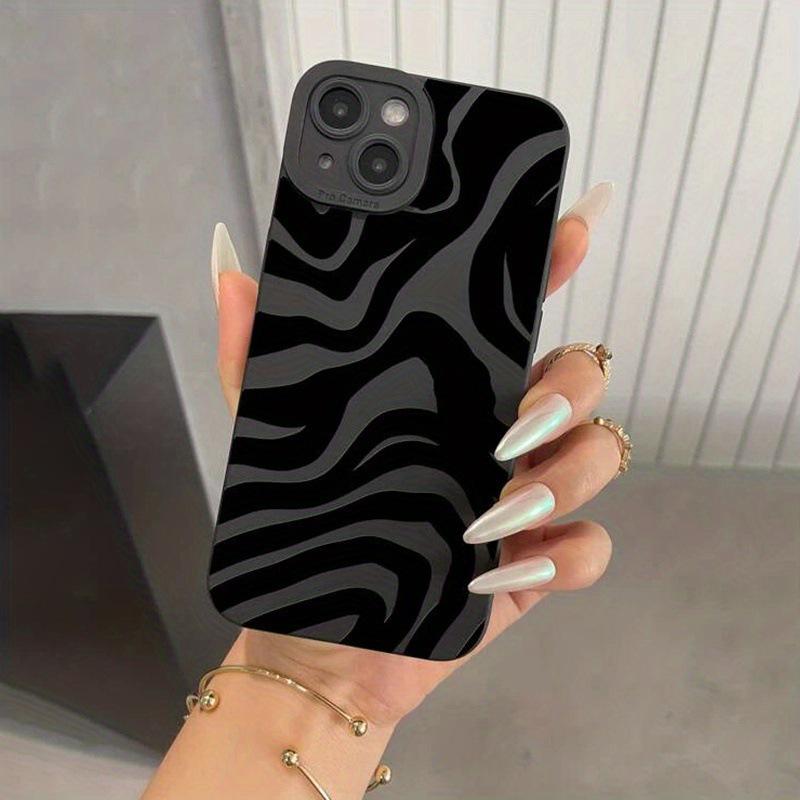 

Black Zebra Pattern Silicone Phone Case for iPhone Models (11, 12, 13, 14, 15 Pro Max) - Soft and Stylish_OPTIONAL! iPhone 15