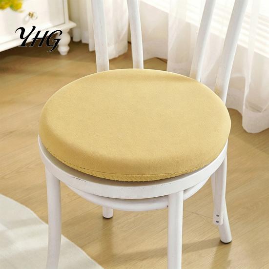 Cozy Fleece Seat Cushion for Winter Memory Foam Chair Cushion, Thickened Dining Pad with Straps, Replacement Wooden Chairs Non-Slip Backing, Washable