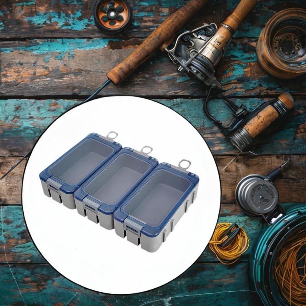 3 Pieces Fishing Lures Box Accessory Waterproof Multipurpose Hooks Storage